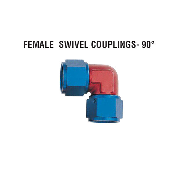 XRP 90° Female Swivel Couplings: Forged Style - Jimco Racing Inc