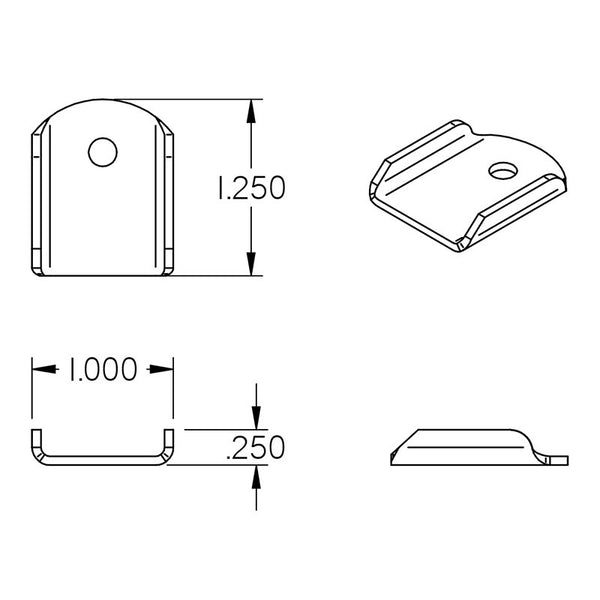 Jimco Racing Bent Side Tab: 1/4" Hole - Jimco Racing Inc